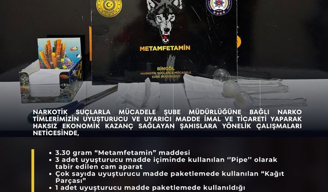 Bingöl’de uyuşturucu operasyonunda 1 tutuklama