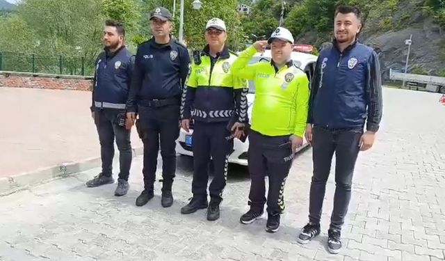 Down Sendromlu Barış’ın hayali gerçek oldu: Trafik polisi olarak uygulamaya katıldı