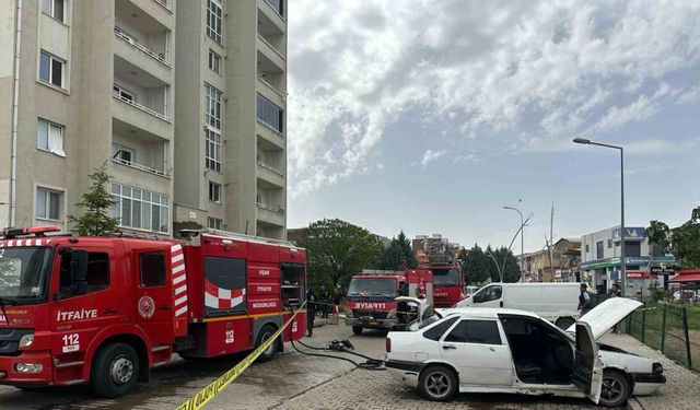 Evli çift kavga etti: Kadın emniyette ifade verirken, kocası evi ve arabaları yaktı