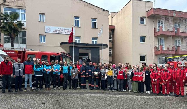Giresun’da hastanede gerçeği aratmayan tatbikat