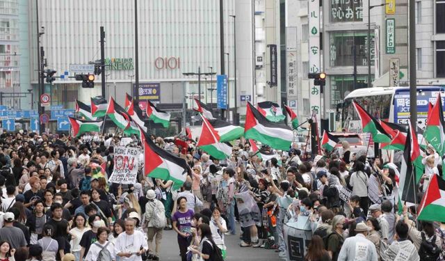 Japonya’da Nakba Günü gösterisinde İsrail protestosu