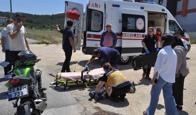 Keşan’da otomobil ile çarpışan motosikletin sürücüsü yaralandı