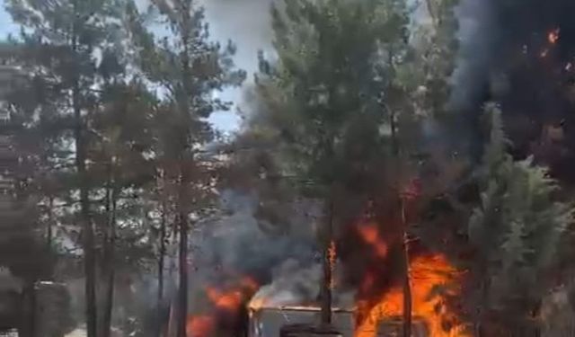 Malatya’da şantiyede korkutan yangın