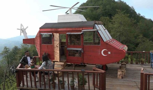 Rizeli’nin dağ başına yaptığı ‘Lazkopter’ ilgi odağı oldu
