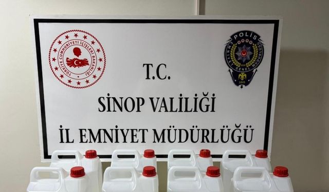 Sinop’ta 40 litre etil alkol ele geçirildi