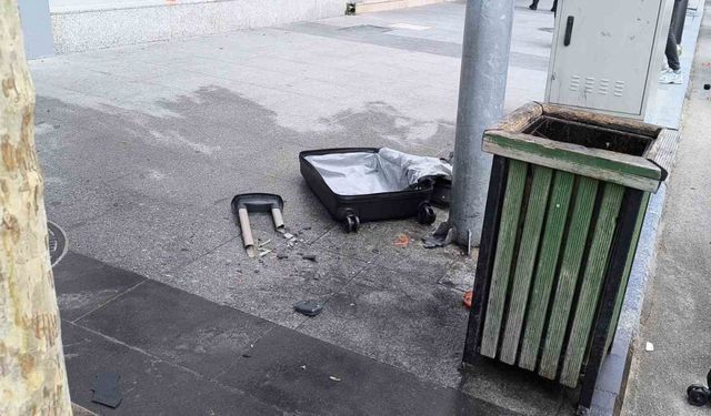 Vatandaşlar şüpheli valizi görüntülemek için birbiriyle yarıştı