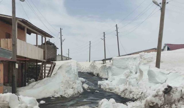 Yayla evleri, kar altında