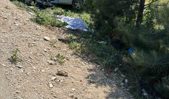 Beton bloğa çarpan otomobil sürücüsü olay yerinde hayatını kaybetti, 1 kişi yaralandı