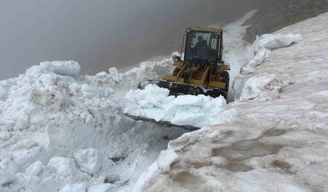 Rize’nin yayla yollarında Haziran’da kar temizliği