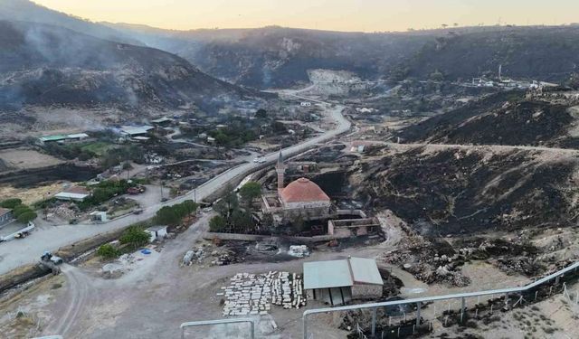 Çanakkale’deki orman yangınında yanan alanlar havadan görüntülendi