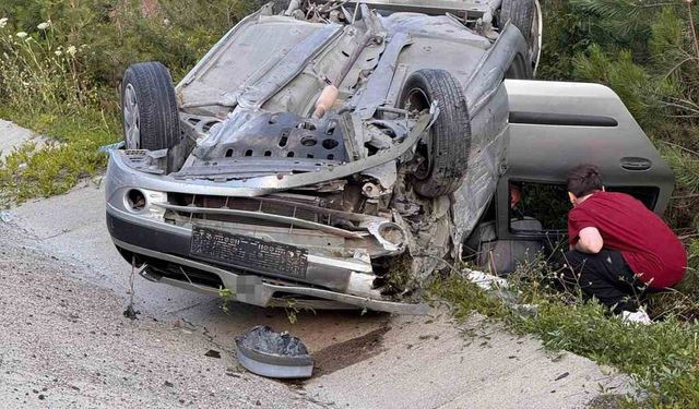 Kontrolden çıkan otomobil takla attı: 3 yaralı