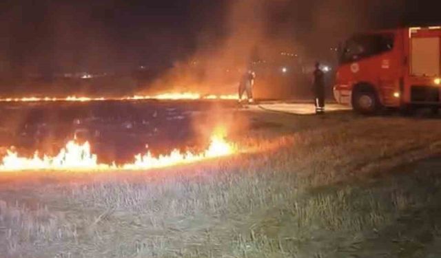 Tekirdağ’da alevler geceyi aydınlattı