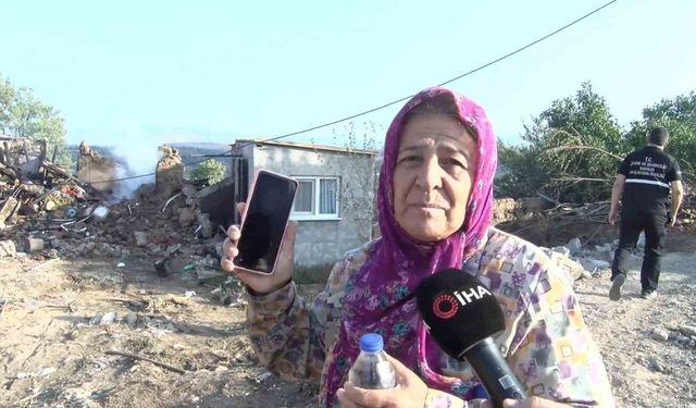 Evi yanan kadının geriye bir canı, bir kimliği, bir de telefonu kaldı