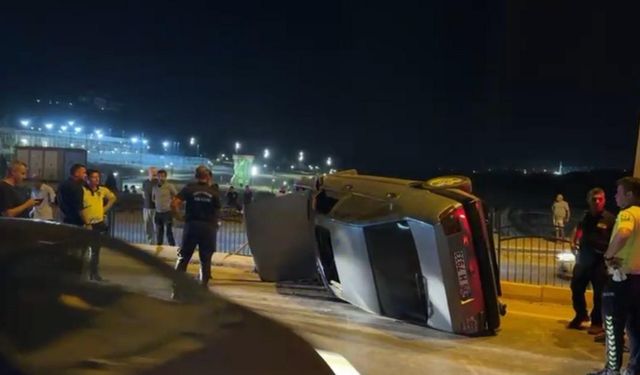 Otomobil kontrolden çıkarak takla attı: 1 yaralı