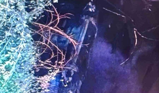 Malatya’da şarampole yuvarlanan araç alev aldı: 1 yaralı