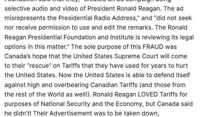 ABD Başkanı Trump’tan Kanada’ya aldatıcı reklam misillemesi: "Kanada’ya uygulanan gümrük vergisi oranını yüzde 10 oranında artırıyorum"