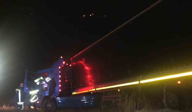 Çeltik tarlasına devrilen tırın sürücüsü öldü