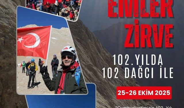 Cumhuriyetin 102. yılında 102 dağcı Emler Zirvesi’ne tırmanacak