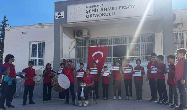 Mut’lu öğrencilerden Filistin’e destek