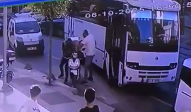 Trafik magandası kuryeye dehşeti yaşattı