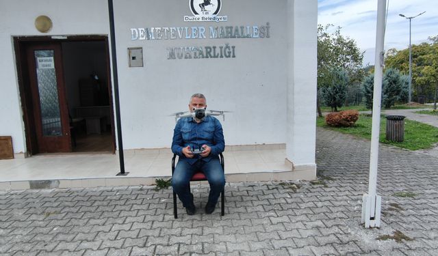 Dronlu Muhtar, mahallesini her sabah havadan kontrol edip eksikleri belirliyor