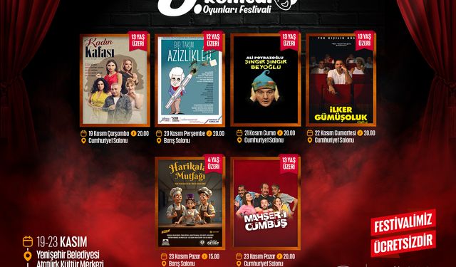 5. Yenişehir Komedi Oyunları Festivali Başlıyor