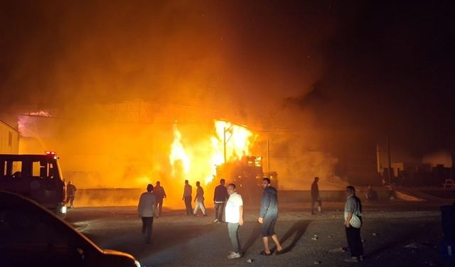 Antalya’da paketleme fabrikası alev alev yandı