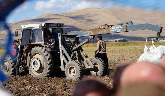 Bayburt’un Çayıryolu köyündeki patates hasadına İranlı işçiler destek veriyor