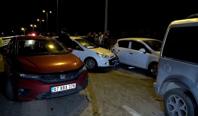 Refüje çarpan araç zincirleme kazaya sebep oldu: 1 yaralı