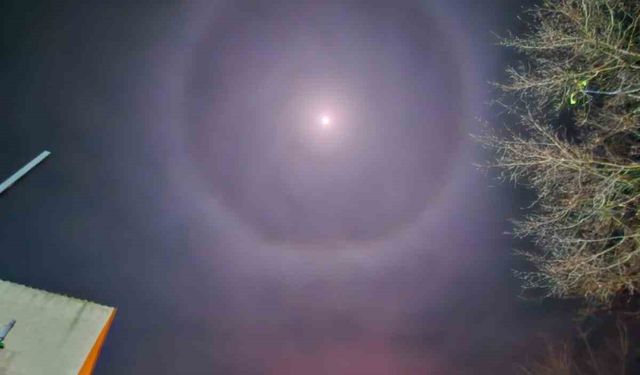 Muratlı semalarında ‘Ay Halesi’ görüldü