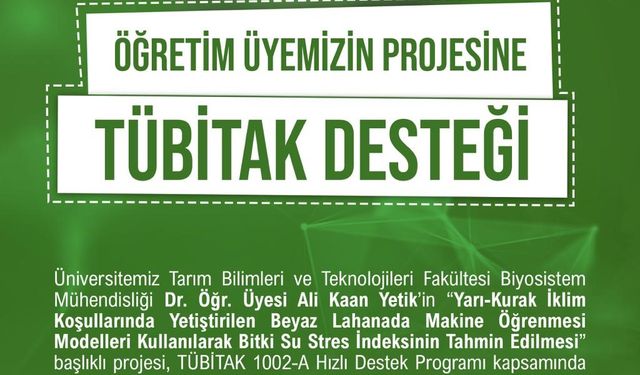 Yapay zeka destekli tarım projesine TÜBİTAK’tan destek