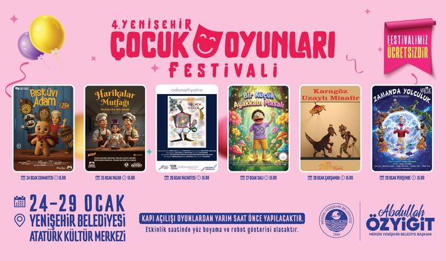 4. Yenişehir Çocuk Oyunları Festivali başlıyor