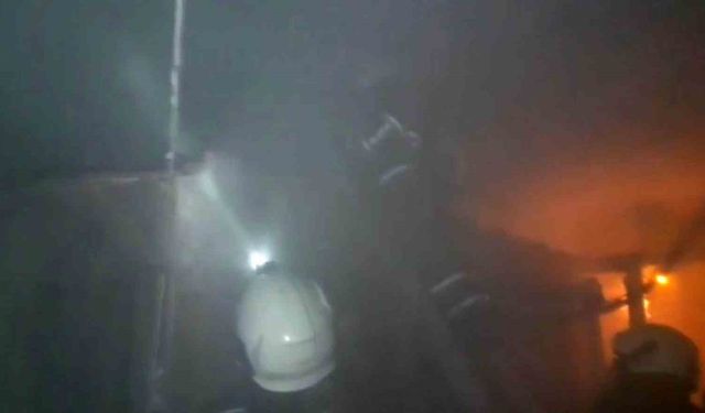 Çatı katındaki odunlukta çıkan yangında 40 güvercin telef oldu