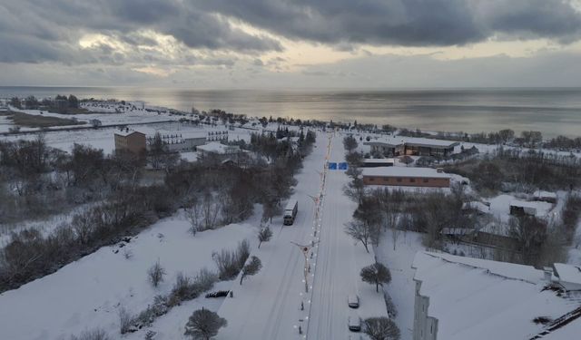 'Cevizler diyarı' Adilcevaz'da kartpostallık kış manzarası