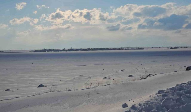 'Kuş cenneti' Arin Gölü tamamen dondu