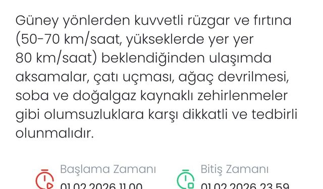 Meteoroloji'den Denizli için fırtına uyarısı