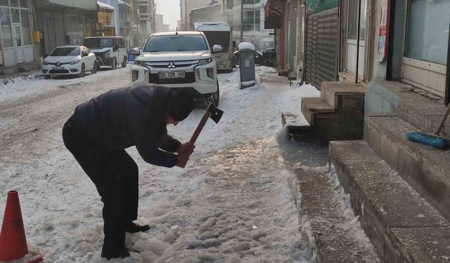 Ardahan'da dondurucu soğuk ağaçları kırağıyla kapladı