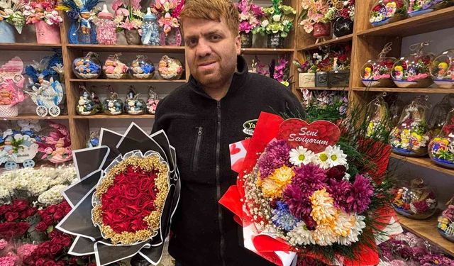 Gaziantep'teki çiçekçilerde 14 Şubat yoğunluğu