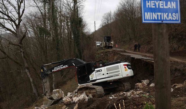 Heyelan bölgesinde çalışmalar sürüyor