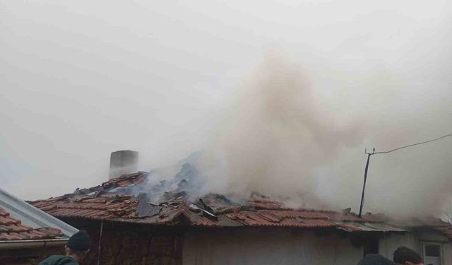 Sındırgı'da bitişik iki ev alevlere teslim oldu: 1 yaralı