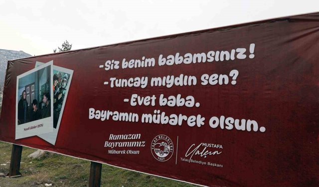 Talas Belediyesinden gülümseten bayram billboardları