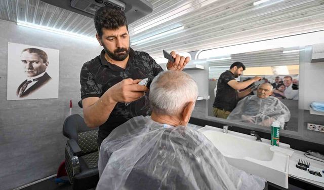 Mersin'de mobil kuaför hizmeti bayram öncesi yollarda