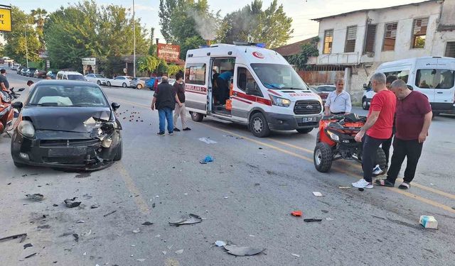 Mersin'de otomobille çarpışan ATV'nin sürücüsü yaralandı