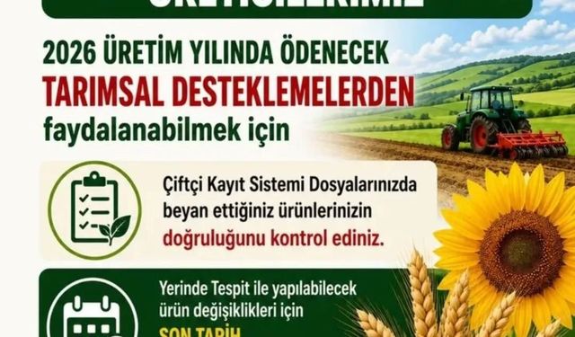 Aydınlı üreticilere ÇKS uyarısı: 'Son tarih 30 Haziran