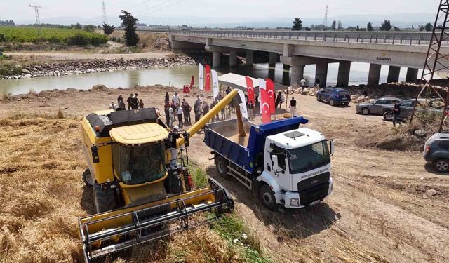 Hatay'da 'her tohum bir gıda' projesinde ekilen buğday hasat edildi