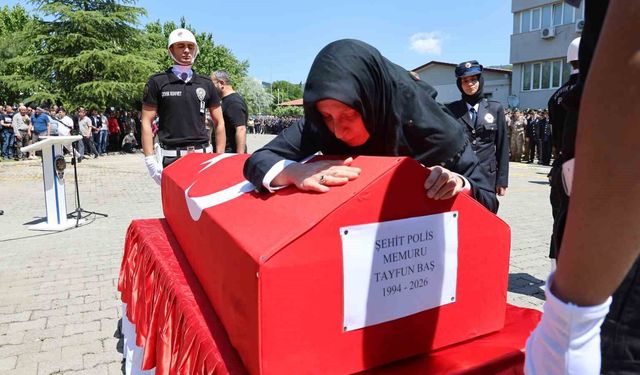 Şehit polise eşinden yürekleri dağlayan veda