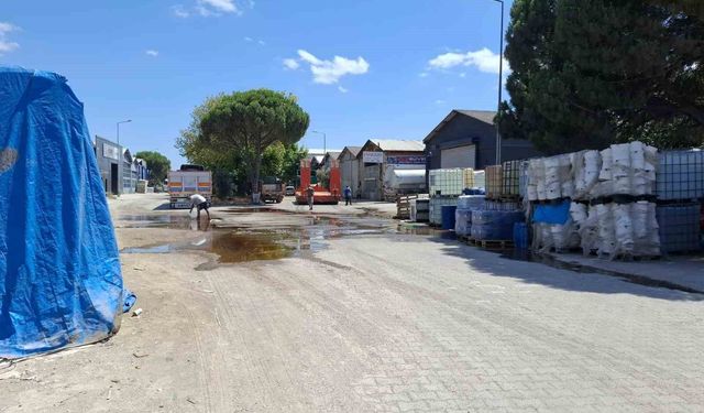 Balıkesir'de yere dökülen kimyasal madde paniğe neden oldu