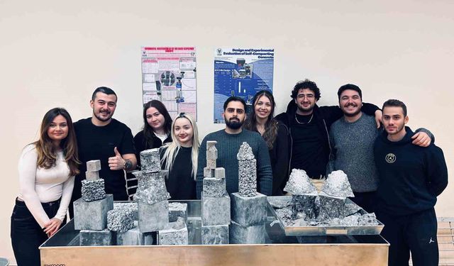 Öğrenciler, sürdürülebilir ve çevre dostu yeni nesil beton üretti