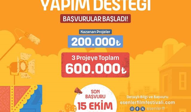 7. Esenler Film Festivali kapsamında 'Kısa Film Yapım Desteği' başvuruları başladı