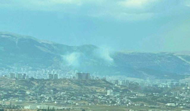 Kahramanmaraş'ta Ahır Dağı'na yıldırım düşmesi sonucu orman yangını çıktı